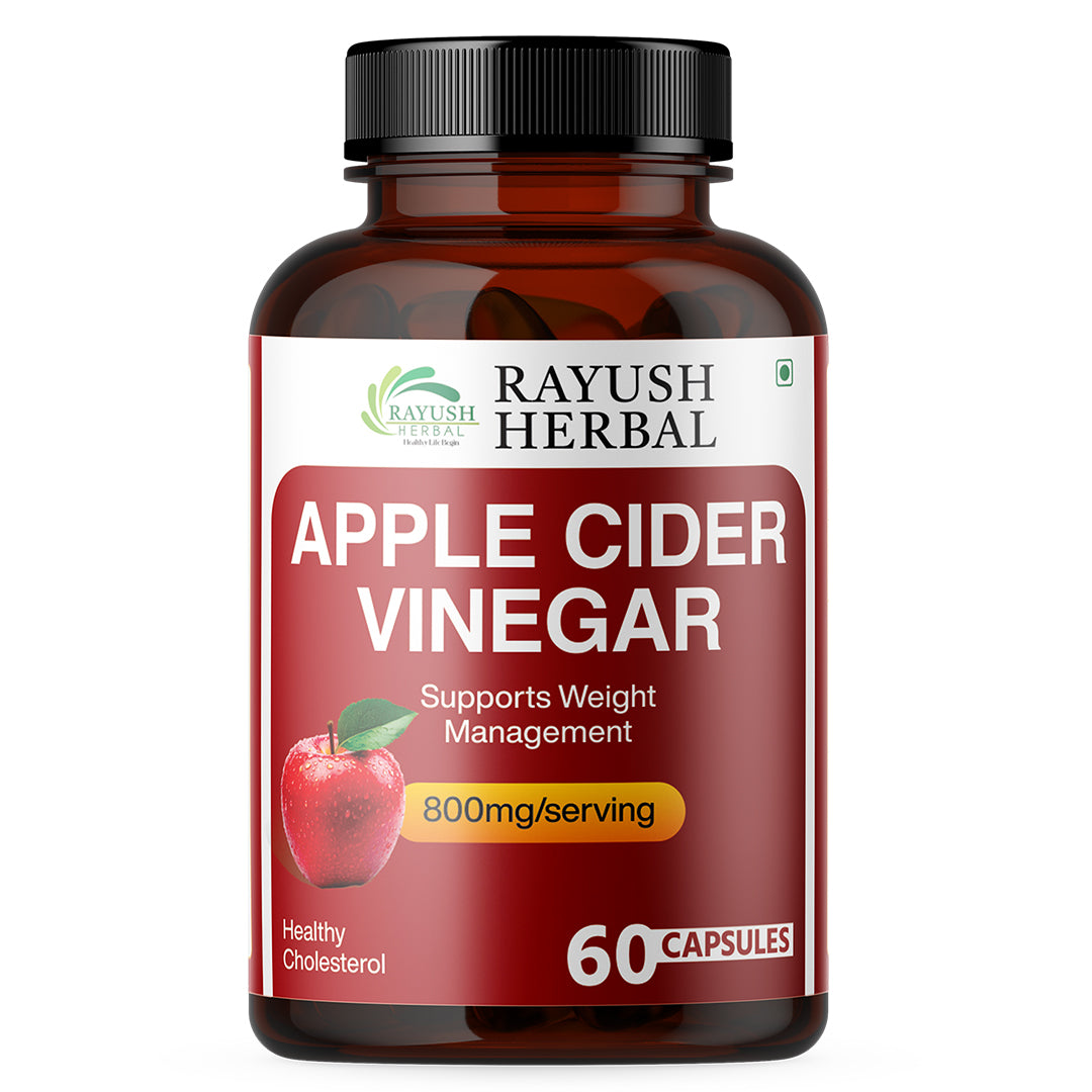 Rayush Herbal Apple Cider Vinegar | Improves Digestive Health & Removes Toxins | Maintain Healthy Weight | 60 Capsules