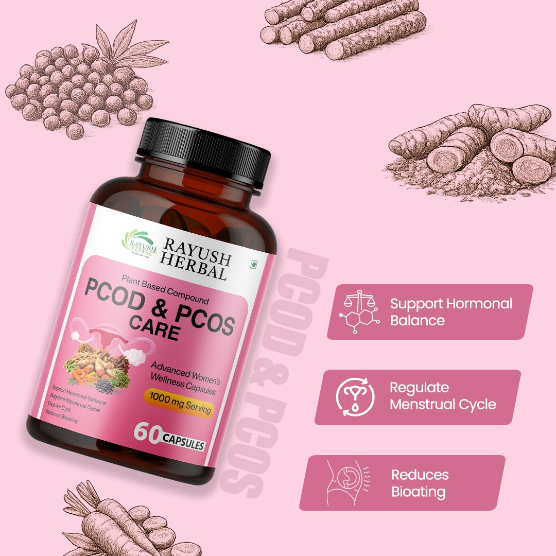 PCOD & PCOS CARE Advanced Women's Wellness Capsules | 1000 mg Serving | 60 CAPSULES